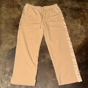 Women's Tan Joggers with Side Stripes